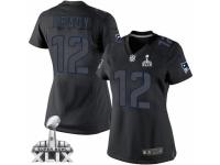 Women's Nike New England Patriots #12 Tom Brady Limited Black Impact Super Bowl XLIX NFL Jersey