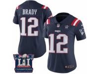 Women's Nike New England Patriots #12 Tom Brady Limited Navy Blue Rush Super Bowl LI Champions NFL Jersey
