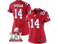 Women's Nike New England Patriots #14 Steve Grogan Elite Red Alternate Super Bowl LI 51 NFL Jersey