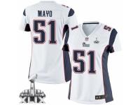 Women's Nike New England Patriots #51 Jerod Mayo Limited White Super Bowl XLIX NFL Jersey