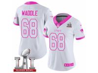 Women's Nike New England Patriots #68 LaAdrian Waddle Limited White Pink Rush Fashion Super Bowl LI 51 NFL Jersey