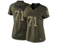 Women's Nike New England Patriots #71 Cameron Fleming Limited Green Salute to Service NFL Jersey