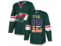 Youth Adidas Minnesota Wild #12 Eric Staal Green USA Flag Fashion NHL Jersey