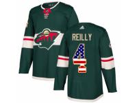 Youth Adidas Minnesota Wild #4 Mike Reilly Green USA Flag Fashion NHL Jersey