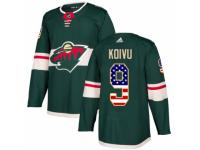Youth Adidas Minnesota Wild #9 Mikko Koivu Green USA Flag Fashion NHL Jersey