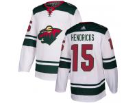Youth Minnesota Wild #15 Matt Hendricks Adidas White Away Authentic NHL Jersey