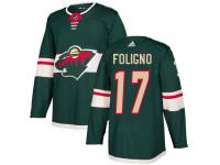 Youth Minnesota Wild #17 Marcus Foligno Adidas Green Home Authentic NHL Jersey