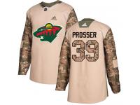 Youth Minnesota Wild #39 Nate Prosser Adidas Camo Authentic Veterans Day Practice NHL Jersey