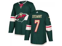 Youth Minnesota Wild #7 Chris Stewart adidas Green Authentic Jersey
