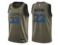 Youth Nike Minnesota Timberwolves #22 Andrew Wiggins Swingman Green Salute to Service NBA Jersey