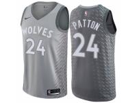 Youth Nike Minnesota Timberwolves #24 Justin Patton  Gray NBA Jersey - City Edition