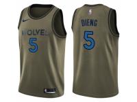 Youth Nike Minnesota Timberwolves #5 Gorgui Dieng Swingman Green Salute to Service NBA Jersey