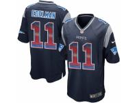 Youth Nike New England Patriots #11 Julian Edelman Limited Navy Blue Strobe NFL Jersey