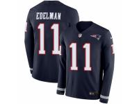 Youth Nike New England Patriots #11 Julian Edelman Limited Navy Blue Therma Long Sleeve NFL Jersey
