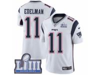 Youth Nike New England Patriots #11 Julian Edelman White Vapor Untouchable Limited Player Super Bowl LIII Bound NFL Jersey