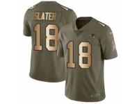 Youth Nike New England Patriots #18 Matthew Slater Limited Olive/Gold 2017 Salute to Service NFL Jersey