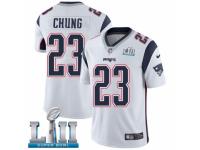Youth Nike New England Patriots #23 Patrick Chung White Vapor Untouchable Limited Player Super Bowl LII NFL Jersey