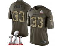 Youth Nike New England Patriots #33 Kevin Faulk Limited Green Salute to Service Super Bowl LI 51 NFL Jersey
