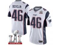 Youth Nike New England Patriots #46 James Develin Elite White Super Bowl LI 51 NFL Jersey