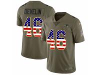 Youth Nike New England Patriots #46 James Develin Limited Olive/USA Flag 2017 Salute to Service NFL Jersey