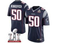 Youth Nike New England Patriots #50 Rob Ninkovich Elite Navy Blue Team Color Super Bowl LI 51 NFL Jersey