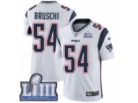 Youth Nike New England Patriots #54 Tedy Bruschi White Vapor Untouchable Limited Player Super Bowl LIII Bound NFL Jersey