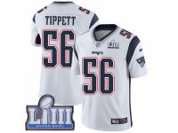 Youth Nike New England Patriots #56 Andre Tippett White Vapor Untouchable Limited Player Super Bowl LIII Bound NFL Jersey