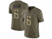 Youth Nike New England Patriots #6 Ryan Allen Limited Olive/Camo 2017 Salute to Service NFL Jersey