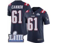 Youth Nike New England Patriots #61 Marcus Cannon Limited Navy Blue Rush Vapor Untouchable Super Bowl LIII Bound NFL Jersey