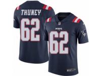 Youth Nike New England Patriots #62 Joe Thuney Limited Navy Blue Rush NFL Jersey