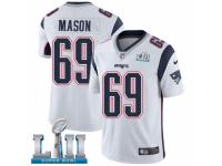 Youth Nike New England Patriots #69 Shaq Mason White Vapor Untouchable Limited Player Super Bowl LII NFL Jersey