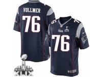 Youth Nike New England Patriots #76 Sebastian Vollmer Navy Blue Team Color Super Bowl XLIX NFL Jersey