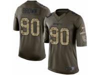 Youth Nike New England Patriots #90 Malcom Brown Limited Green Salute to Service NFL Jersey
