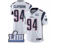 Youth Nike New England Patriots #94 Adrian Clayborn White Vapor Untouchable Limited Player Super Bowl LIII Bound NFL Jersey
