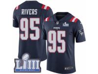 Youth Nike New England Patriots #95 Derek Rivers Limited Navy Blue Rush Vapor Untouchable Super Bowl LIII Bound NFL Jersey