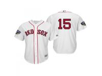 Youth Red Sox 2018 World Series Majestic White Dustin Pedroia Cool Base Player Number Jersey