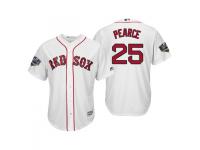 Youth Red Sox 2018 World Series Majestic White Steve Pearce Cool Base Jersey