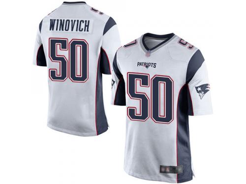 #50 Game Chase Winovich White Football Road Men's Jersey New England Patriots