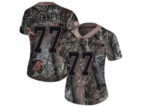 #77 Limited Michael Bennett Camo Football Women's Jersey New England Patriots Rush Realtree