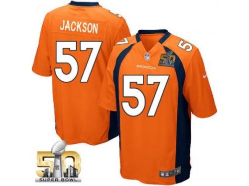 Game Tom Jackson Men Jersey - Denver Broncos #57 Home Orange Super Bowl 50 Bound Nike NFL