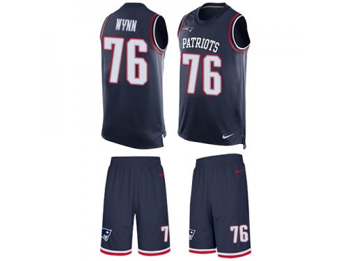 Isaiah Wynn Men's Limited Navy Blue Jersey Nike NFL New England Patriots Tank Top Suit #76