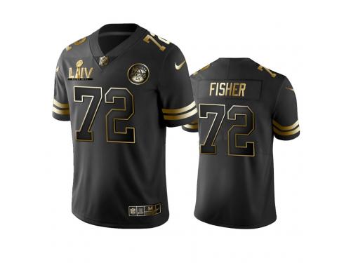 Men Eric Fisher Chiefs Black Super Bowl LIV Golden Edition Jersey