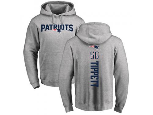 Men Nike Andre Tippett Ash Backer - NFL New England Patriots #56 Pullover Hoodie