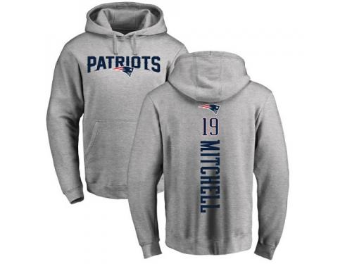 Men Nike Malcolm Mitchell Ash Backer - NFL New England Patriots #19 Pullover Hoodie