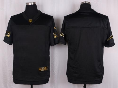 Men Nike New England Patriots Blank Pro Line Black Gold Collection Jersey