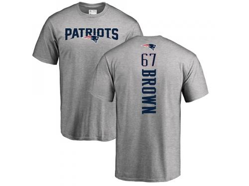 Men Nike Trent Brown Ash Backer - NFL New England Patriots #67 T-Shirt