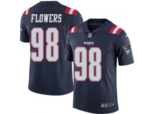 Men's Limited Trey Flowers #98 Nike Navy Blue Jersey - NFL New England Patriots Rush