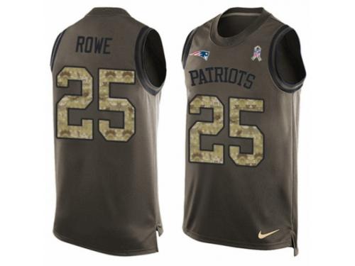 Men's Nike New England Patriots #25 Eric Rowe Green Salute to Service Tank Top NFL Jersey