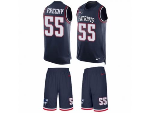 Men's Nike New England Patriots #55 Jonathan Freeny Navy Blue Tank Top Suit NFL Jersey