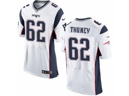Men's Nike New England Patriots #62 Joe Thuney Elite White NFL Jersey